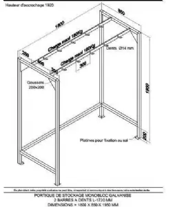 Portique boucherie 1800x850x1950mm 52901